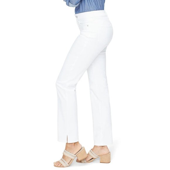 NYDJ Marilyn Slit Hem Straight Leg Jeans - White - NWT - Picture 3 of 3